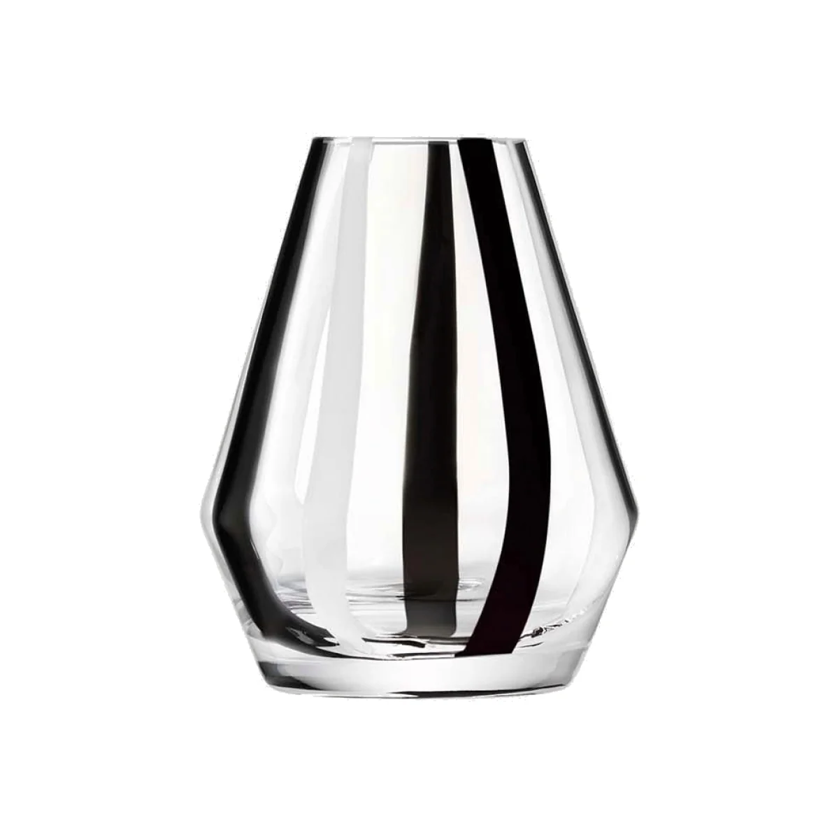 LSA Stripe Vase Black/White 14cm – image 1