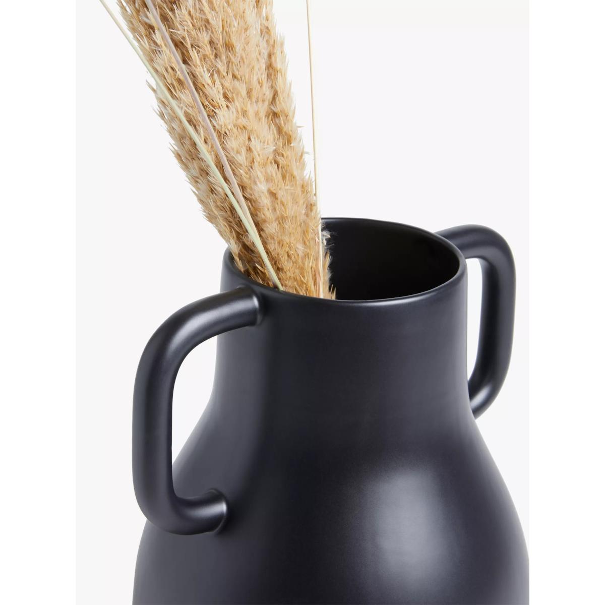 John Lewis Earthenware Vase with Handles, H34.5cm, Black – image 2