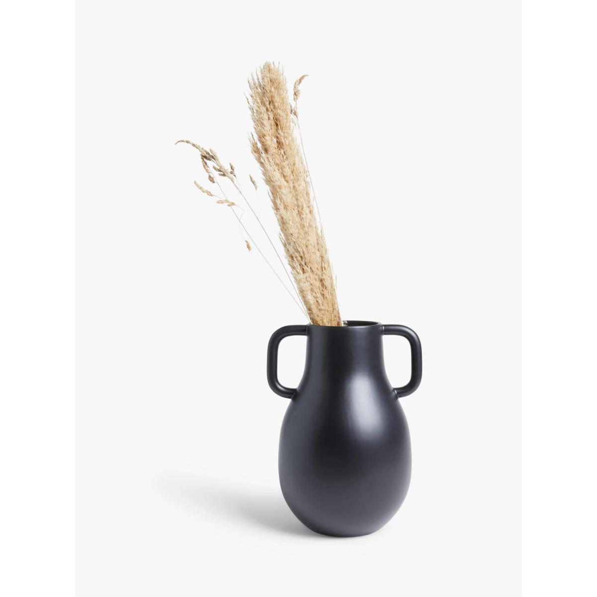 John Lewis Earthenware Vase with Handles, H34.5cm, Black – image 3