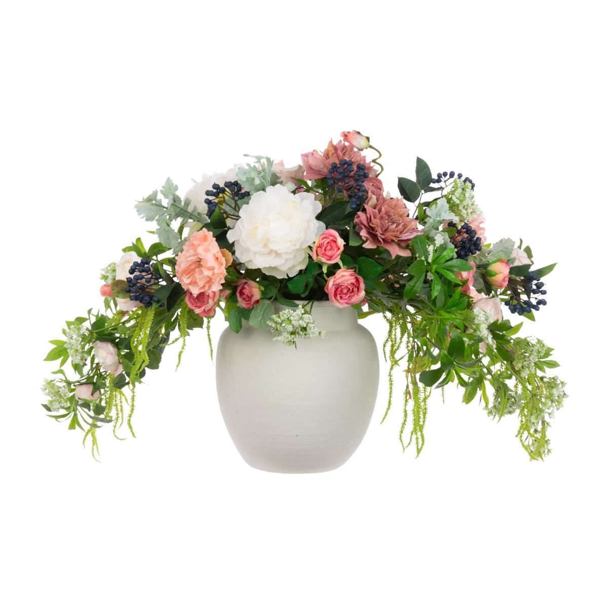 Floralsilk Artificial Majestic Muse in Ceramic Vase – image 1