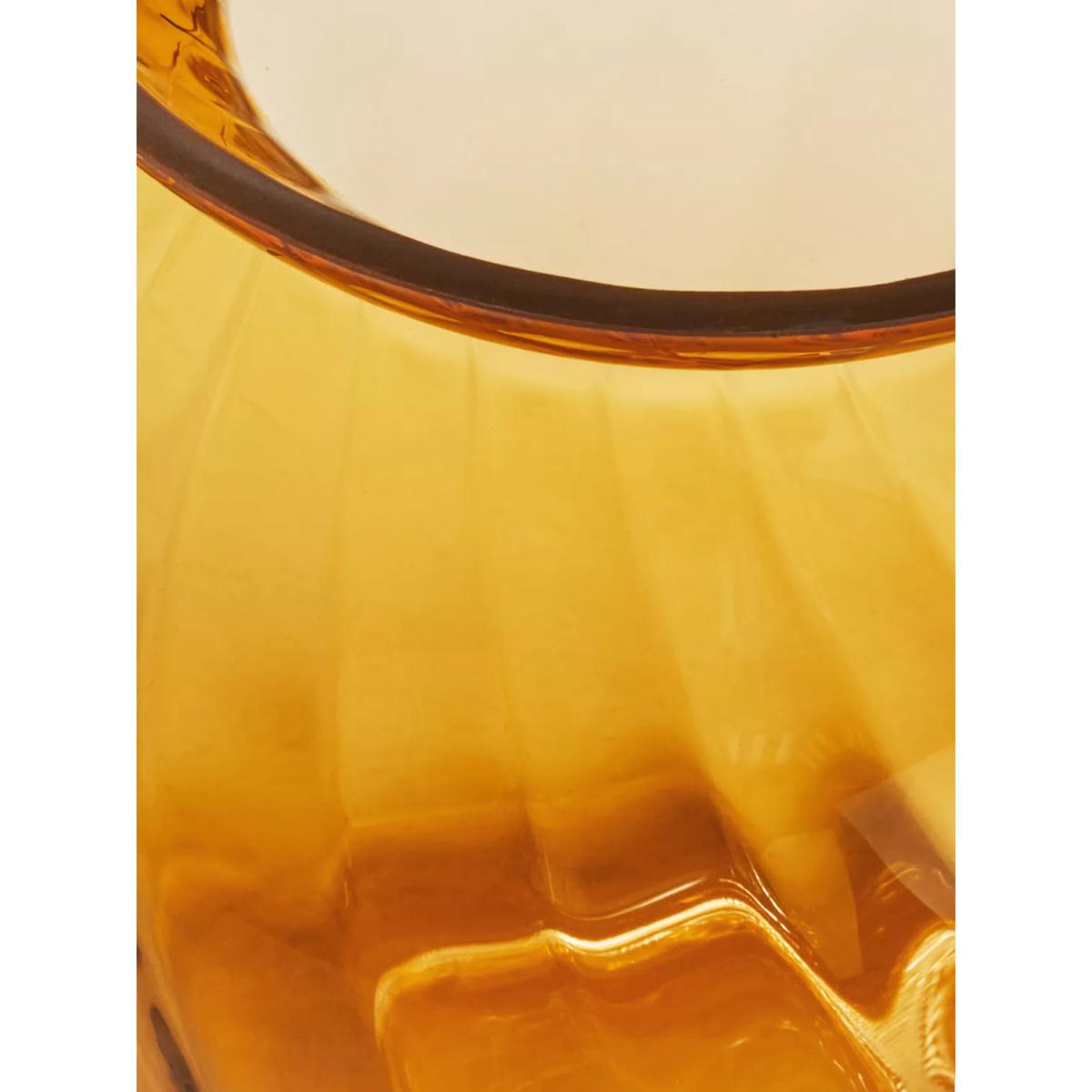John Lewis Wave Glass Vase with Handle, 22cm, Amber – image 3