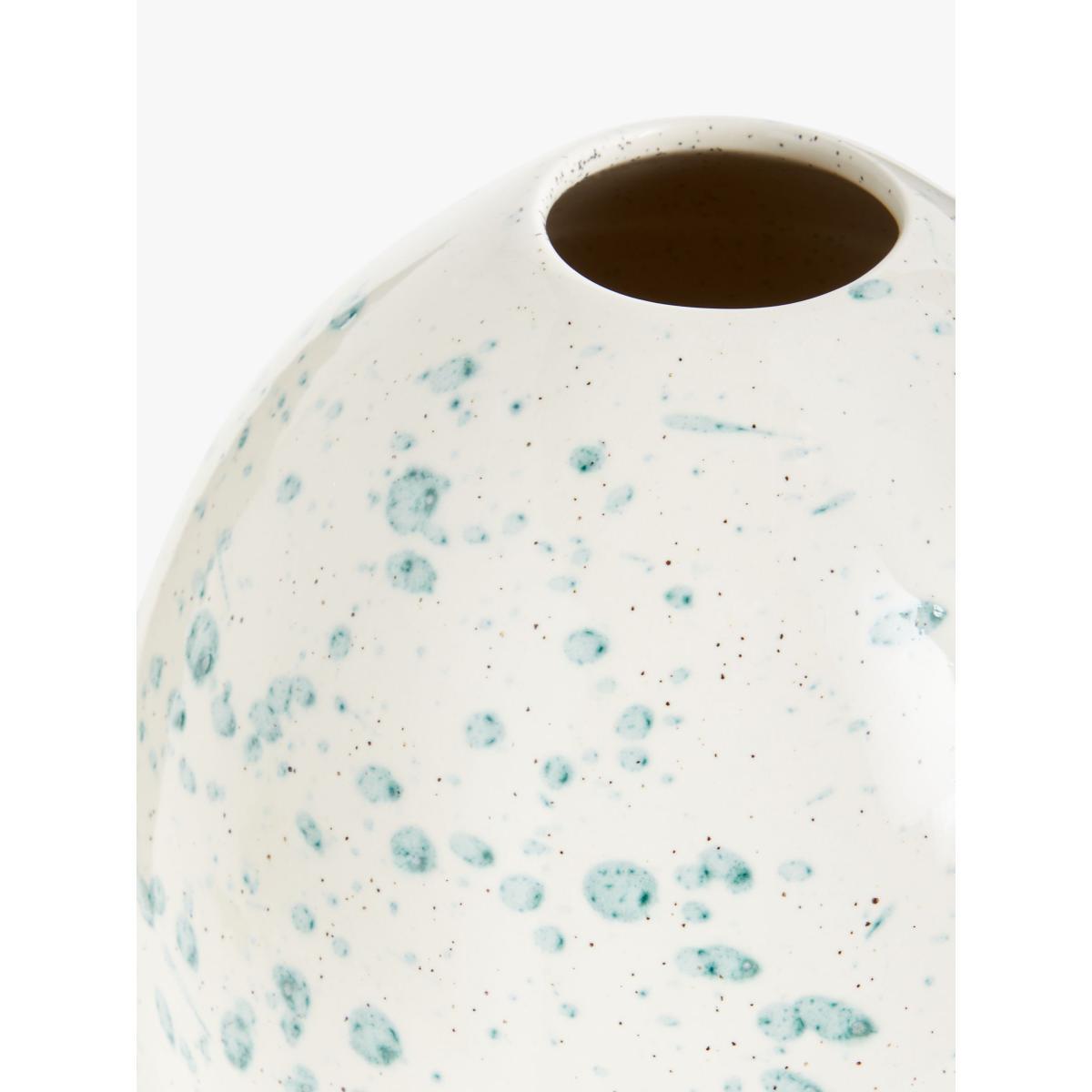 ANYDAY John Lewis & Partners Speckle Egg Vase, H20cm, White/Blue – image 3