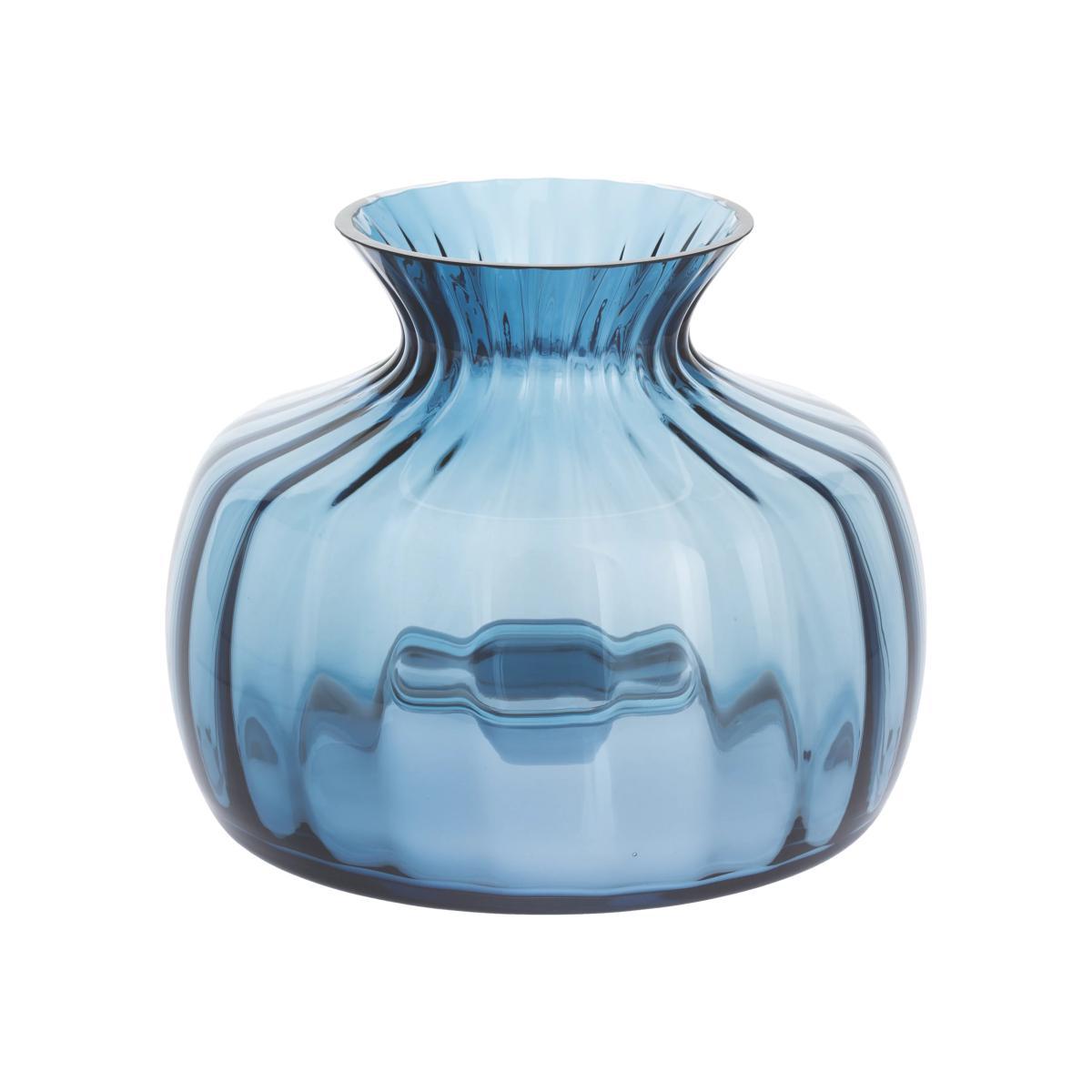 Dartington Crystal Cushion Medium Posy Vase, H14.5cm, Optic Ink – image 1