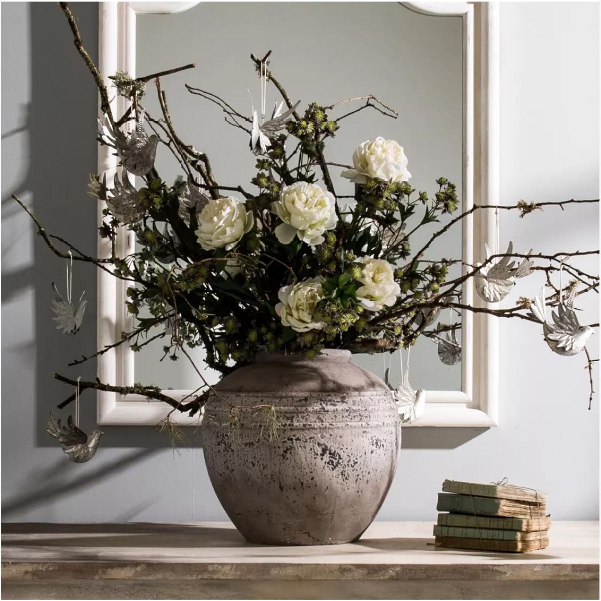 One.World Birkdale Rounded Pot Vase, H38cm, Natural Stone – image 1