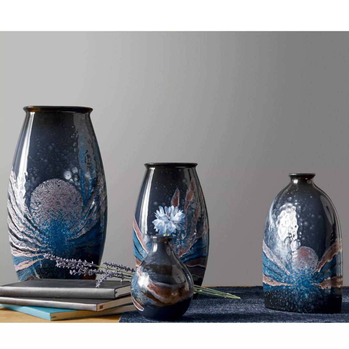 Poole Pottery Celestial Manhattan Vase, H26cm, Grey/Blue – image 3