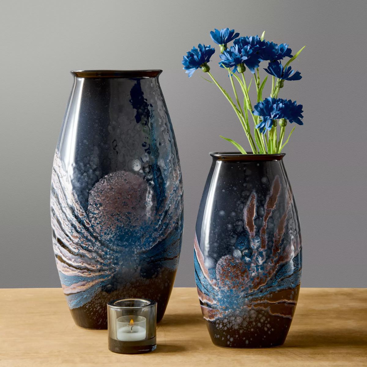 Poole Pottery Celestial Manhattan Vase, H26cm, Grey/Blue – image 4