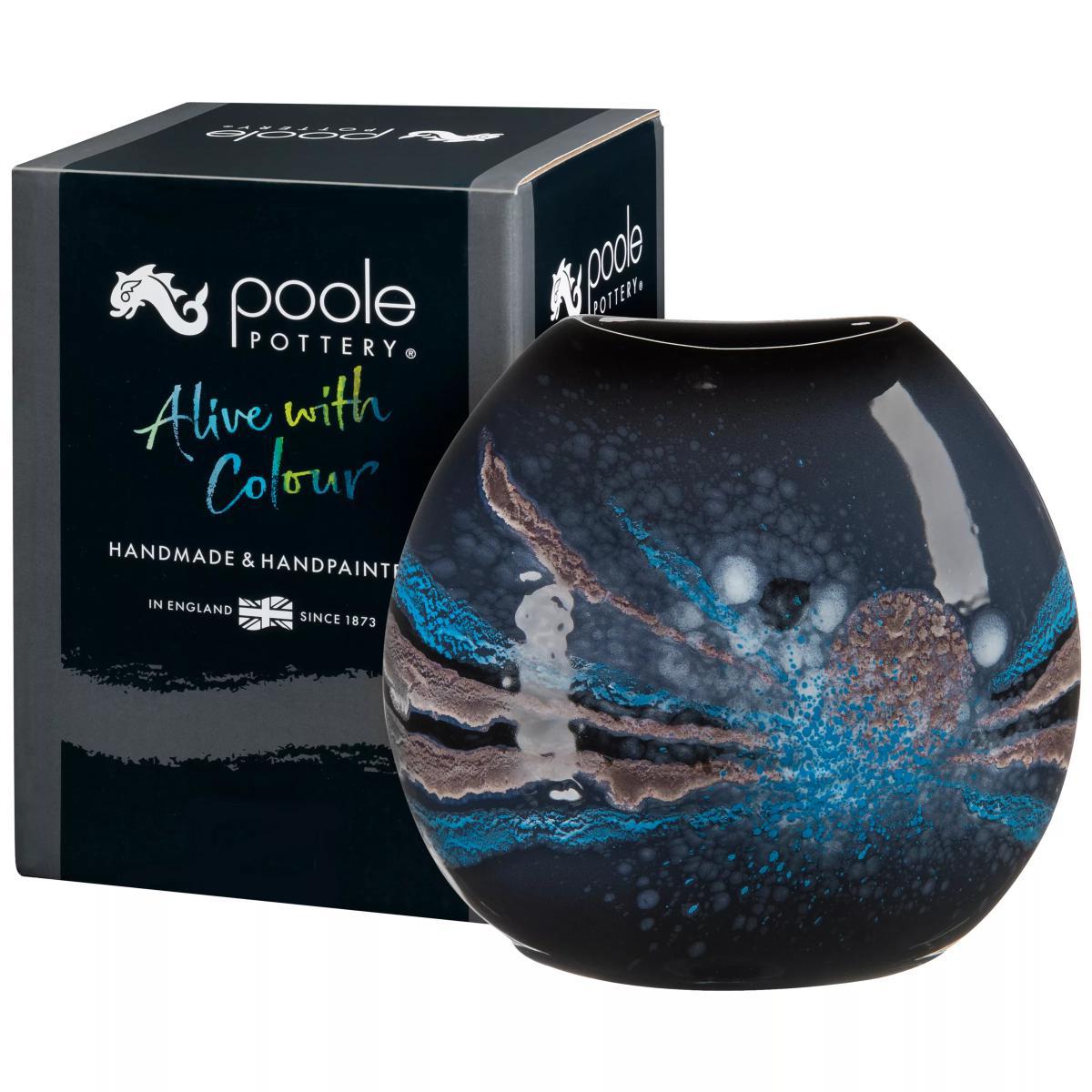 Poole Pottery Celestial Purse Vase, H20cm, Grey/Blue – image 2