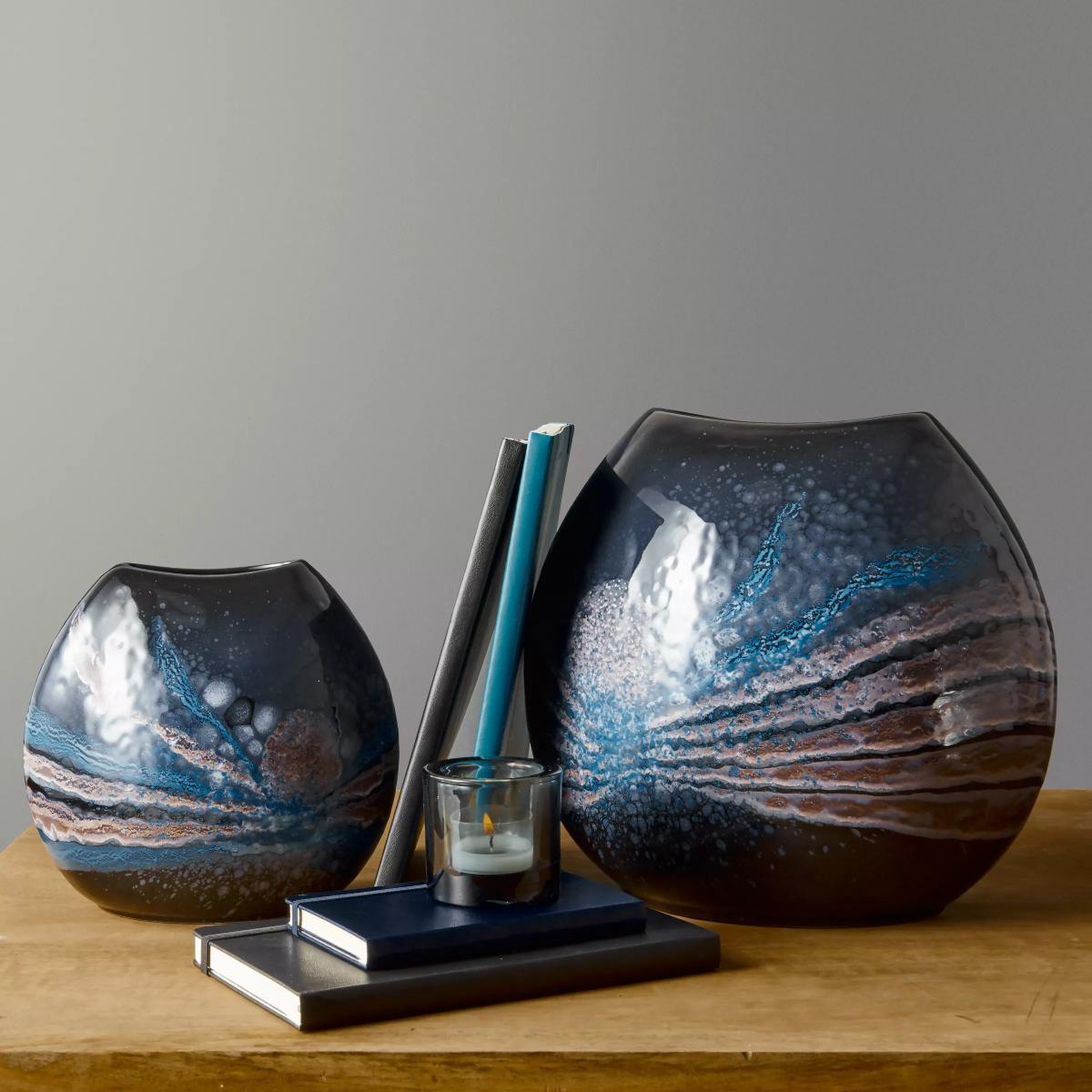 Poole Pottery Celestial Purse Vase, H20cm, Grey/Blue – image 3