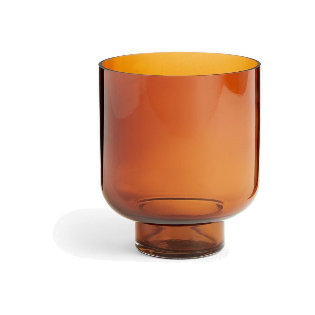 John Lewis Coloured Glass Vase/Lantern, H21.5cm, Amber