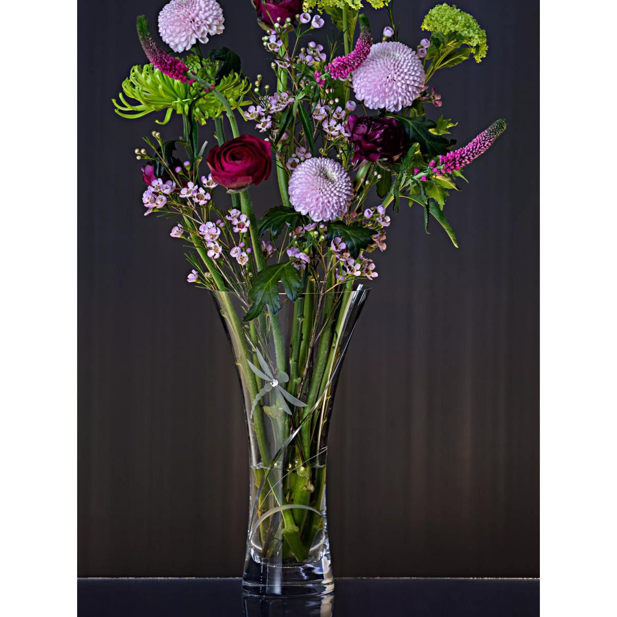 Dartington Crystal Dragonfly Vase, Large, H25cm, Clear – image 3