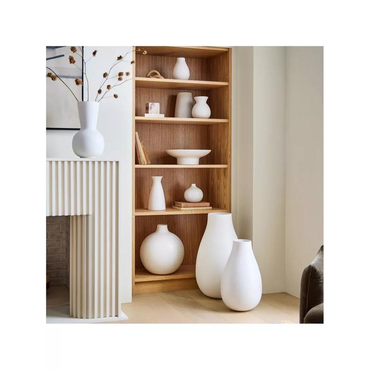 west elm Glazed Ceramic Sack Vase, H20cm, White – image 3