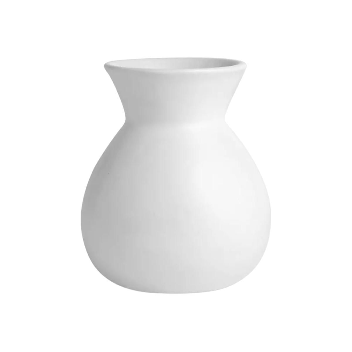 west elm Glazed Ceramic Sack Vase, H20cm, White – image 1