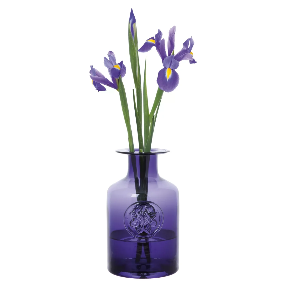 Dartington Crystal Anemone Flower Bottle Vase, H20cm, Amethyst – image 2