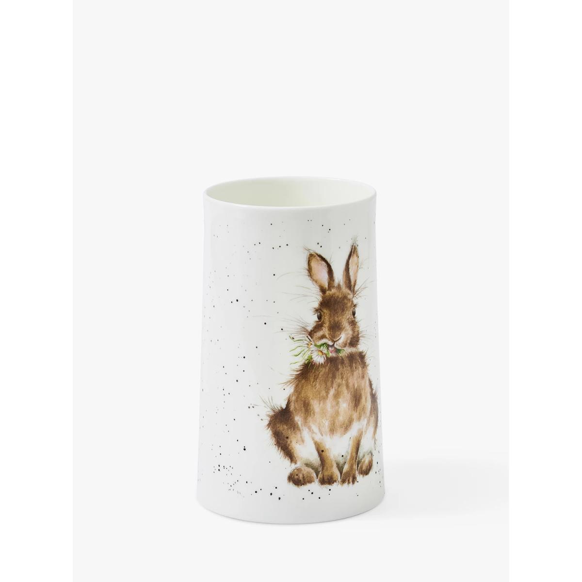 Wrendale Designs Rabbit Fine Bone China Vase, 17cm, White/Multi – image 2