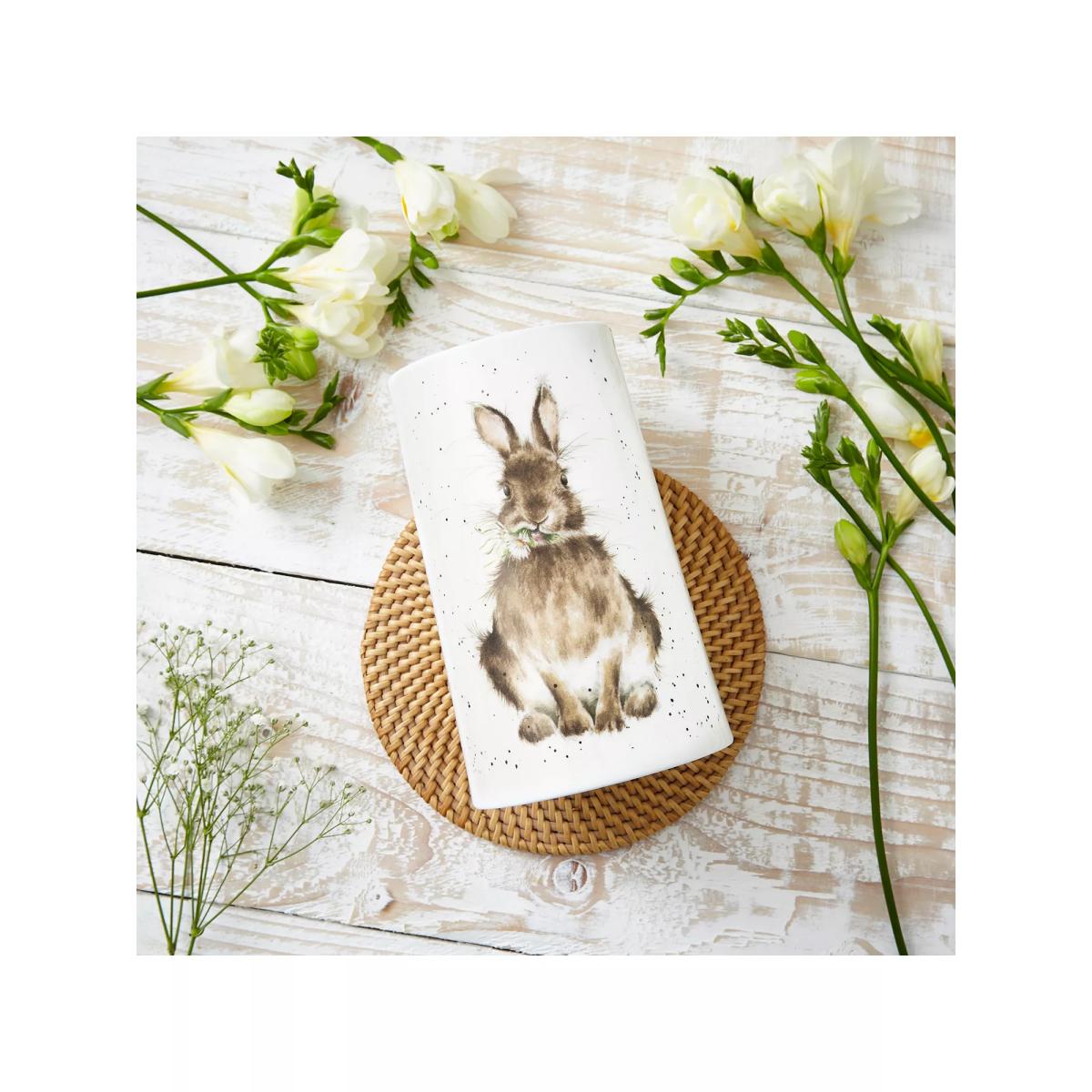 Wrendale Designs Rabbit Fine Bone China Vase, 17cm, White/Multi – image 4
