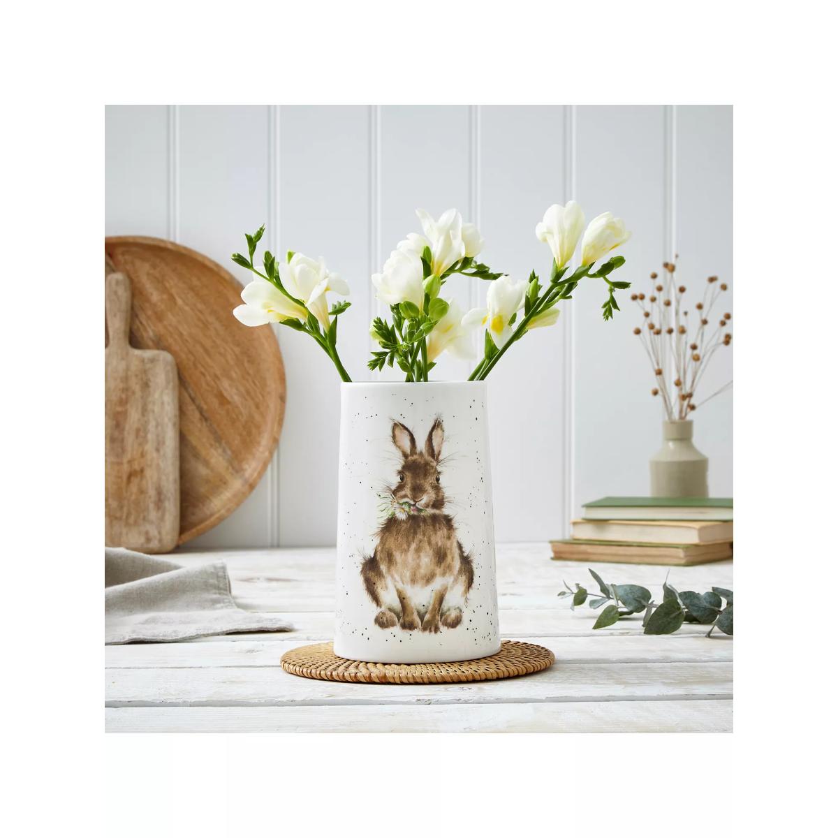 Wrendale Designs Rabbit Fine Bone China Vase, 17cm, White/Multi – image 5