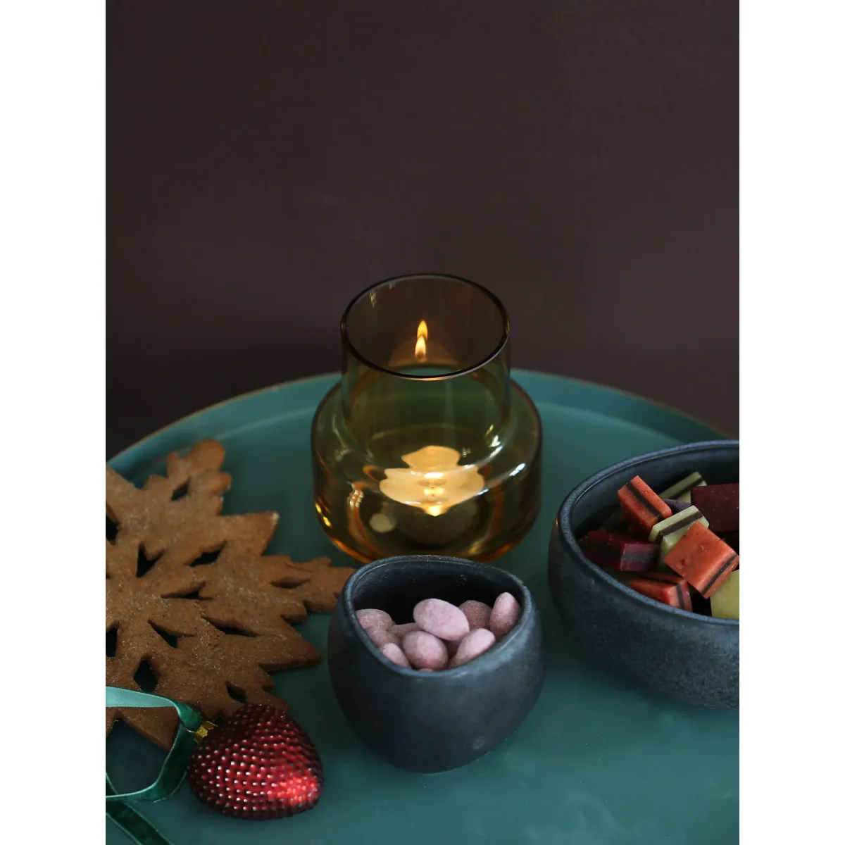 Ro Collection No. 25 Hurricane Tealight Holder or Vase, Amber – image 5