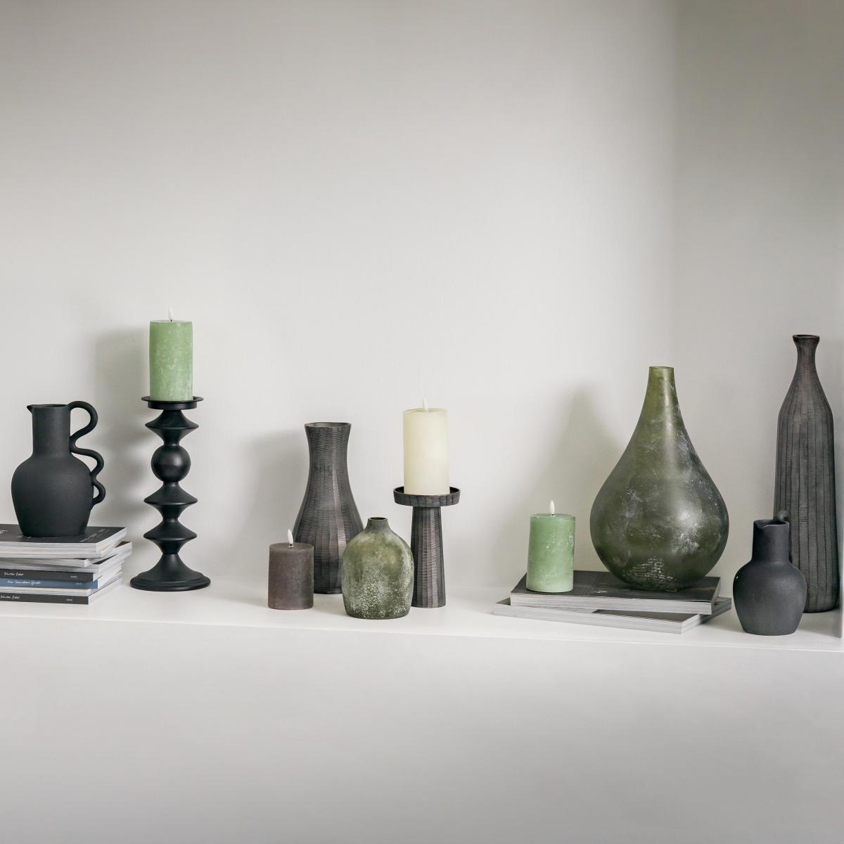 Enya Medium Bottle Vase - Antique Grey – image 3