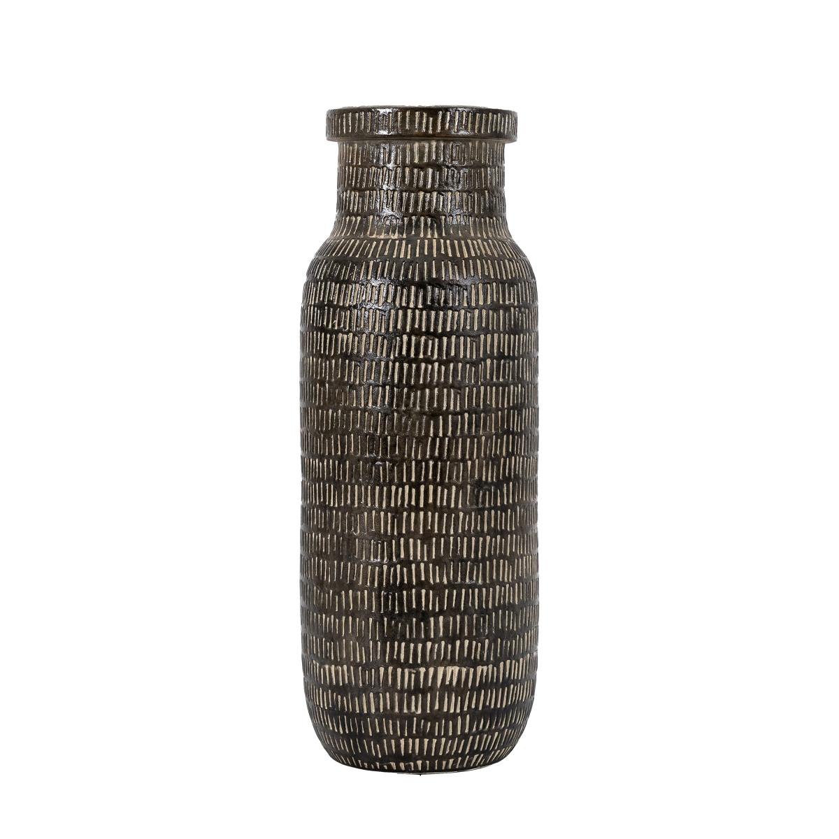 Sgraffito Tall Vase - Black – image 2