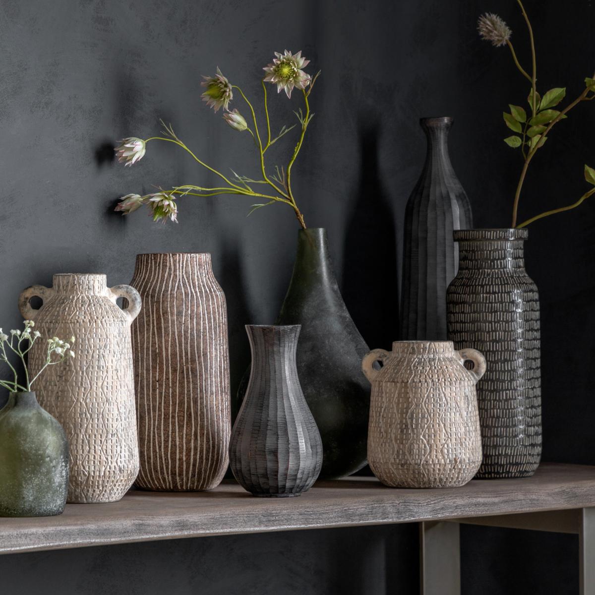 Sgraffito Tall Vase - Black – image 3