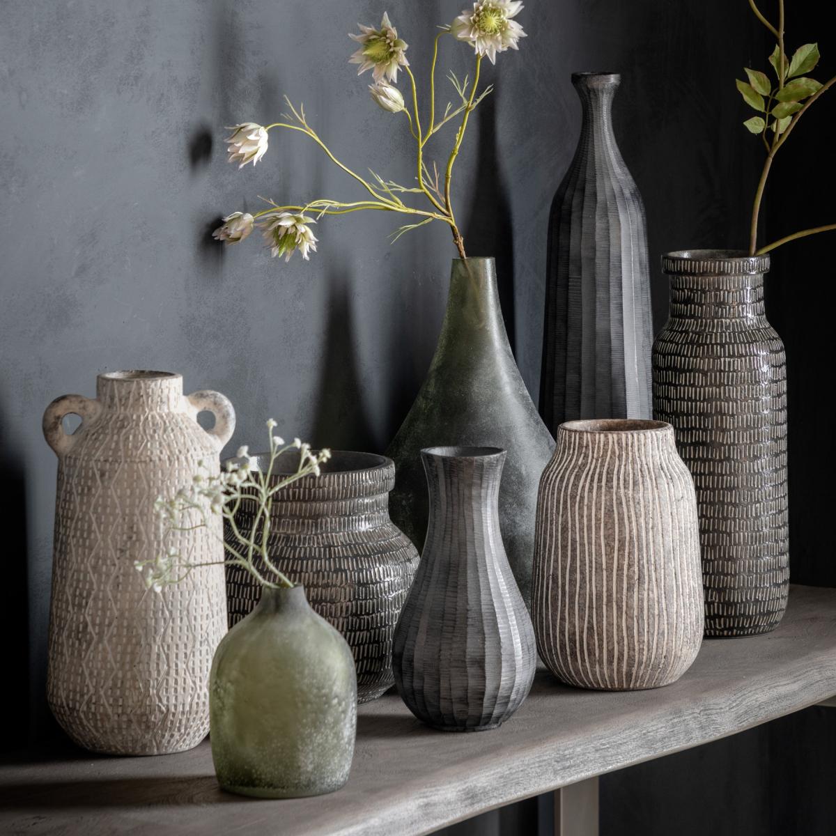 Sgraffito Tall Vase - Black – image 1