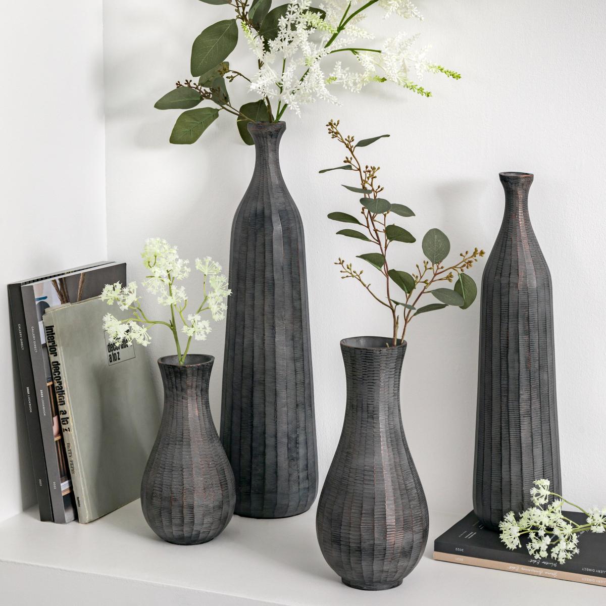 Enya Small Fluted Vase - Antique Grey – image 2