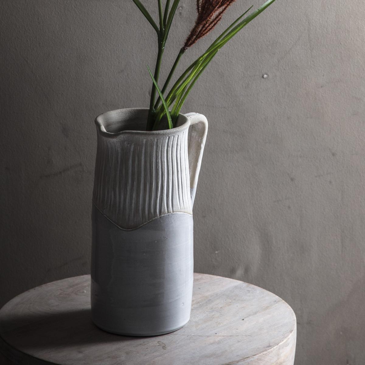Moresk Large Jug Vase - Matt White – image 4