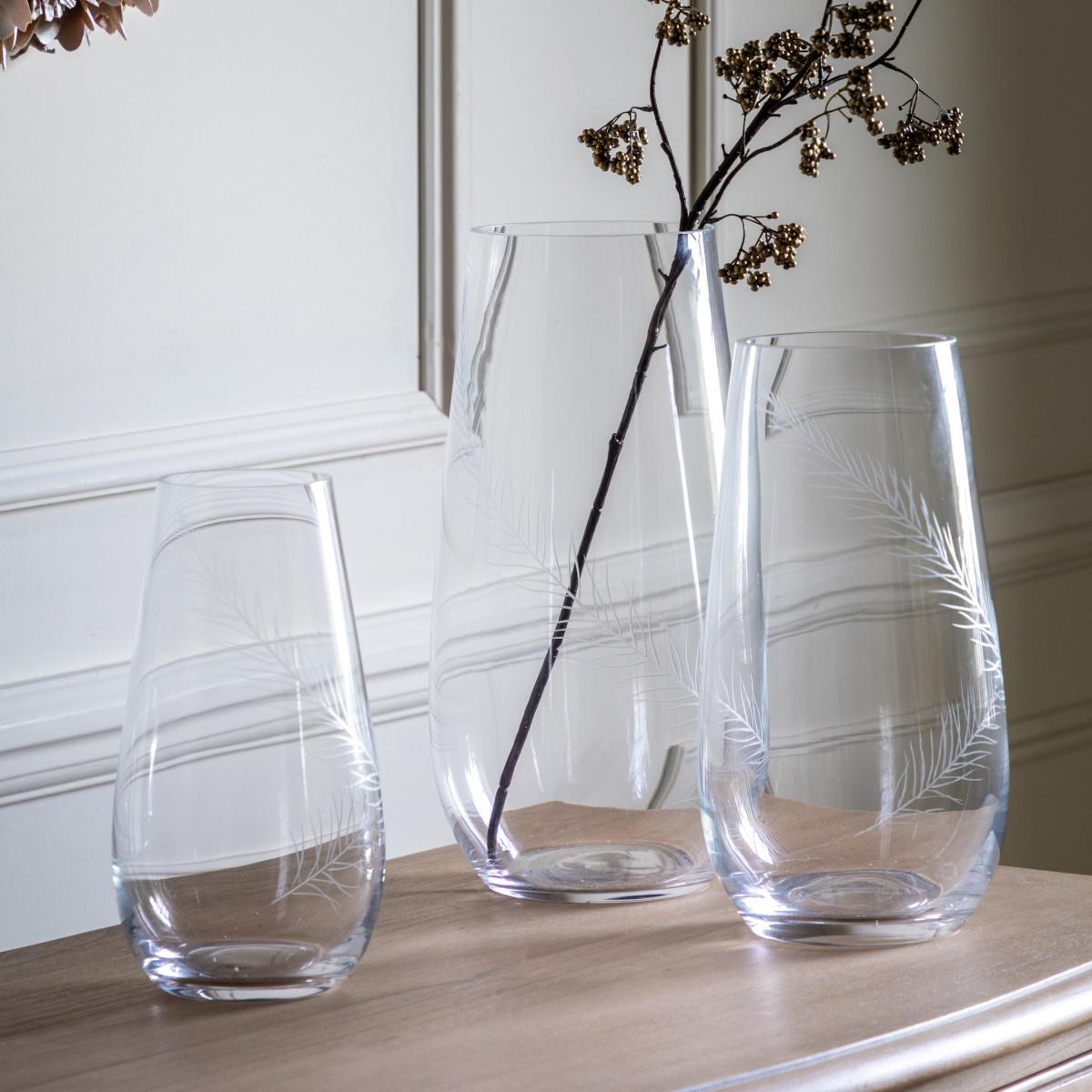 Feather Large Vase - Clear – image 1