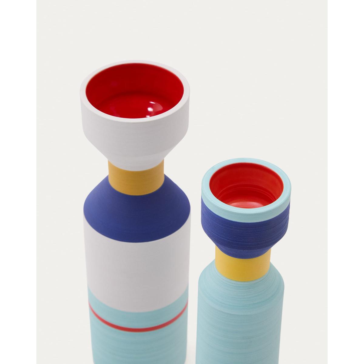 Elumi multicoloured ceramic vase 24 cm – image 3