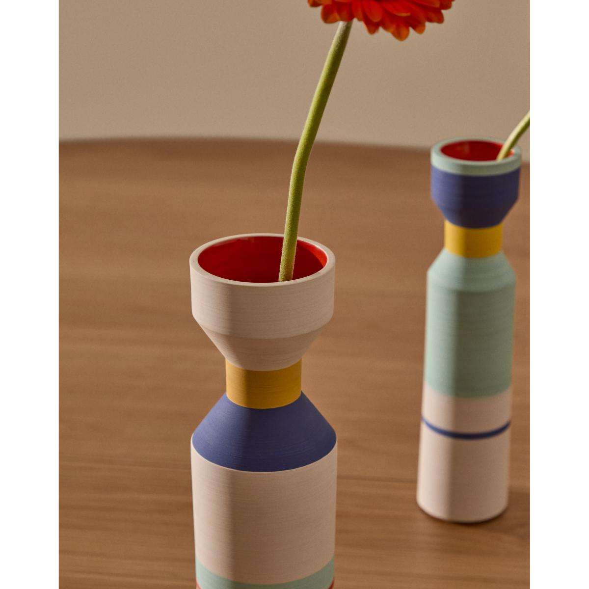 Elumi multicoloured ceramic vase 24 cm – image 4