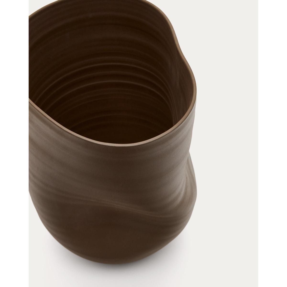 Macarelleta dark brown ceramic vase Ø 32 cm – image 3