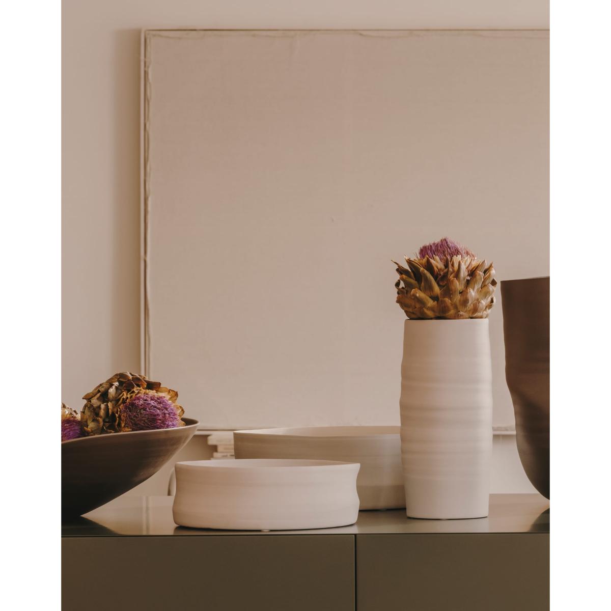 Macae white ceramic vase Ø 27 cm – image 2