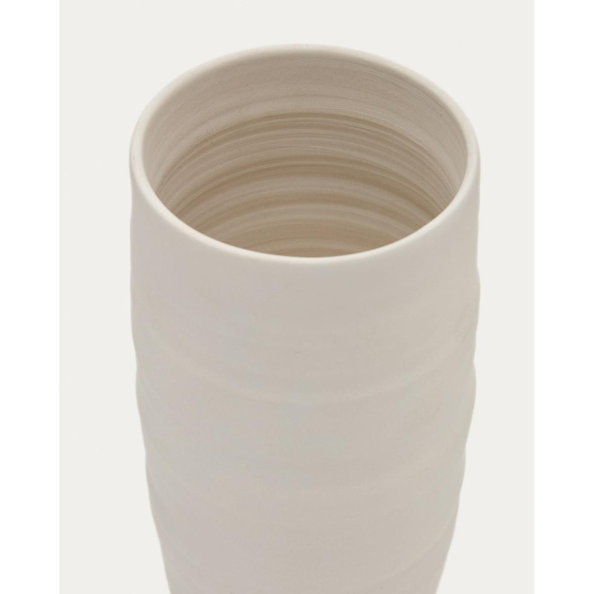 Macae white ceramic vase Ø 27 cm – image 3