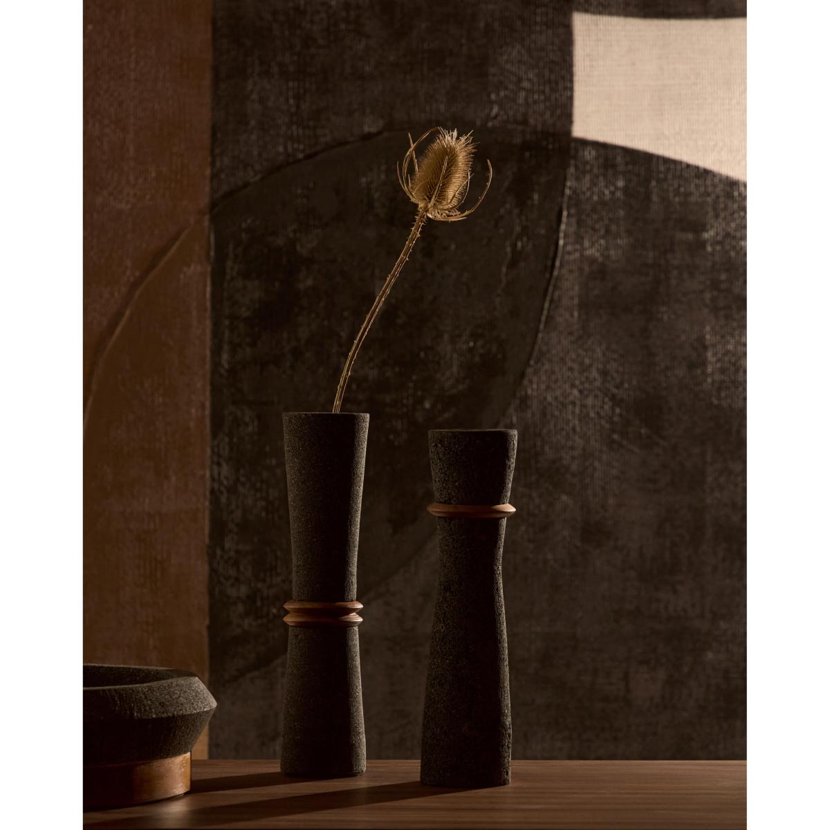 Naro stone vase with ring details 30cm – image 6