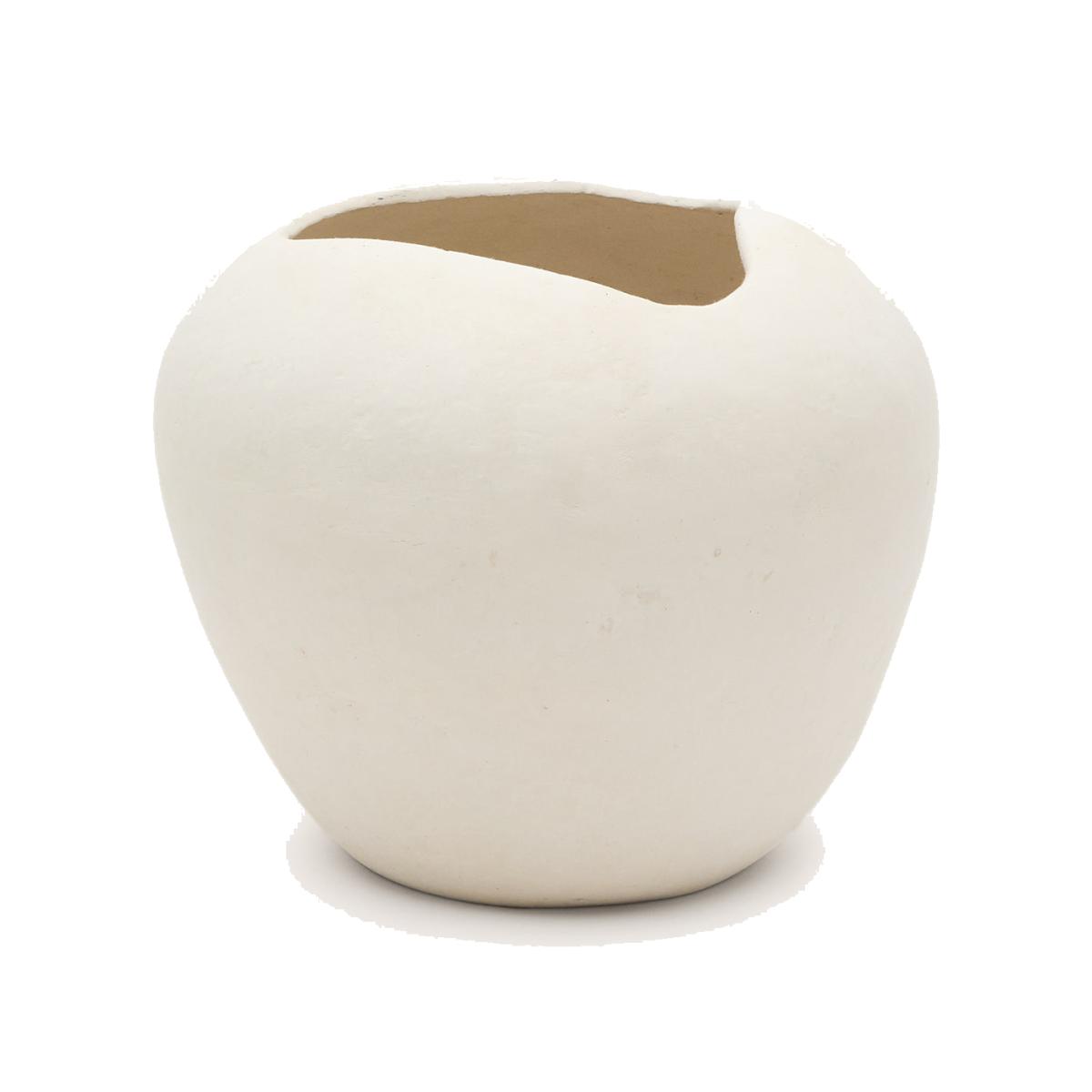 Mimum, white papier mâché vase, 32.5 cm – image 1
