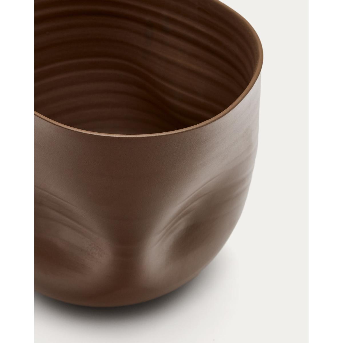 Macarelleta dark brown ceramic vase Ø 21 cm – image 3
