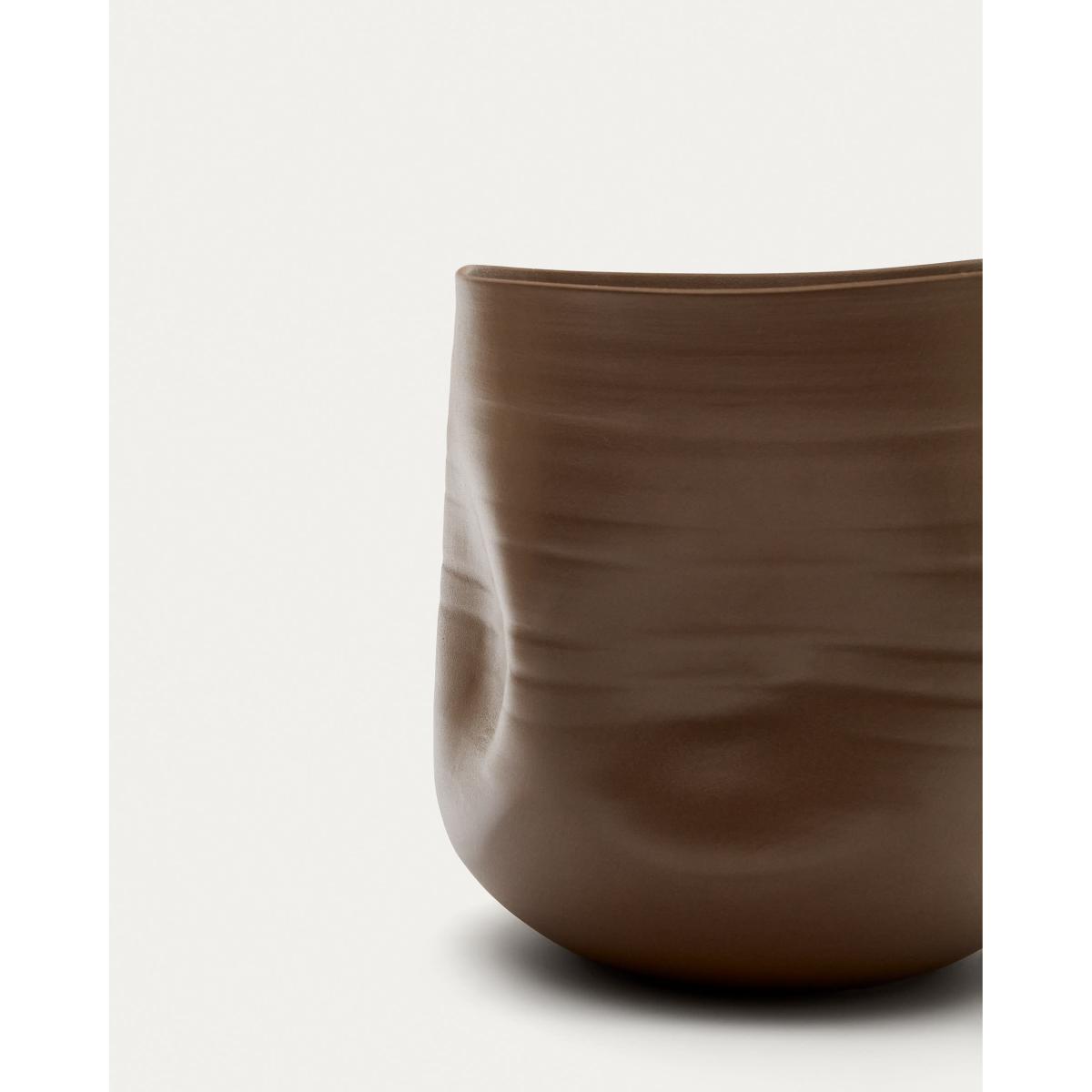 Macarelleta dark brown ceramic vase Ø 21 cm – image 5