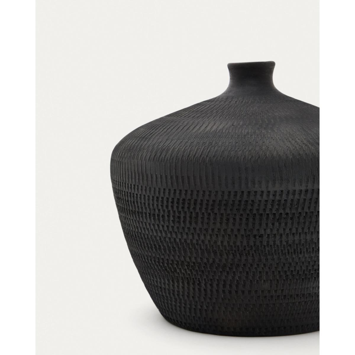Helve terracotta vase in a black finish, 24 cm – image 3