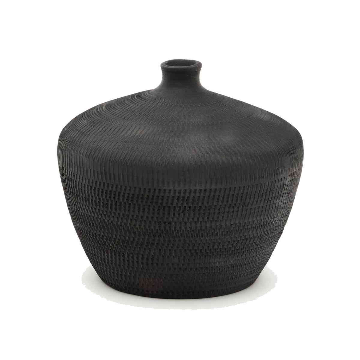 Helve terracotta vase in a black finish, 24 cm – image 1