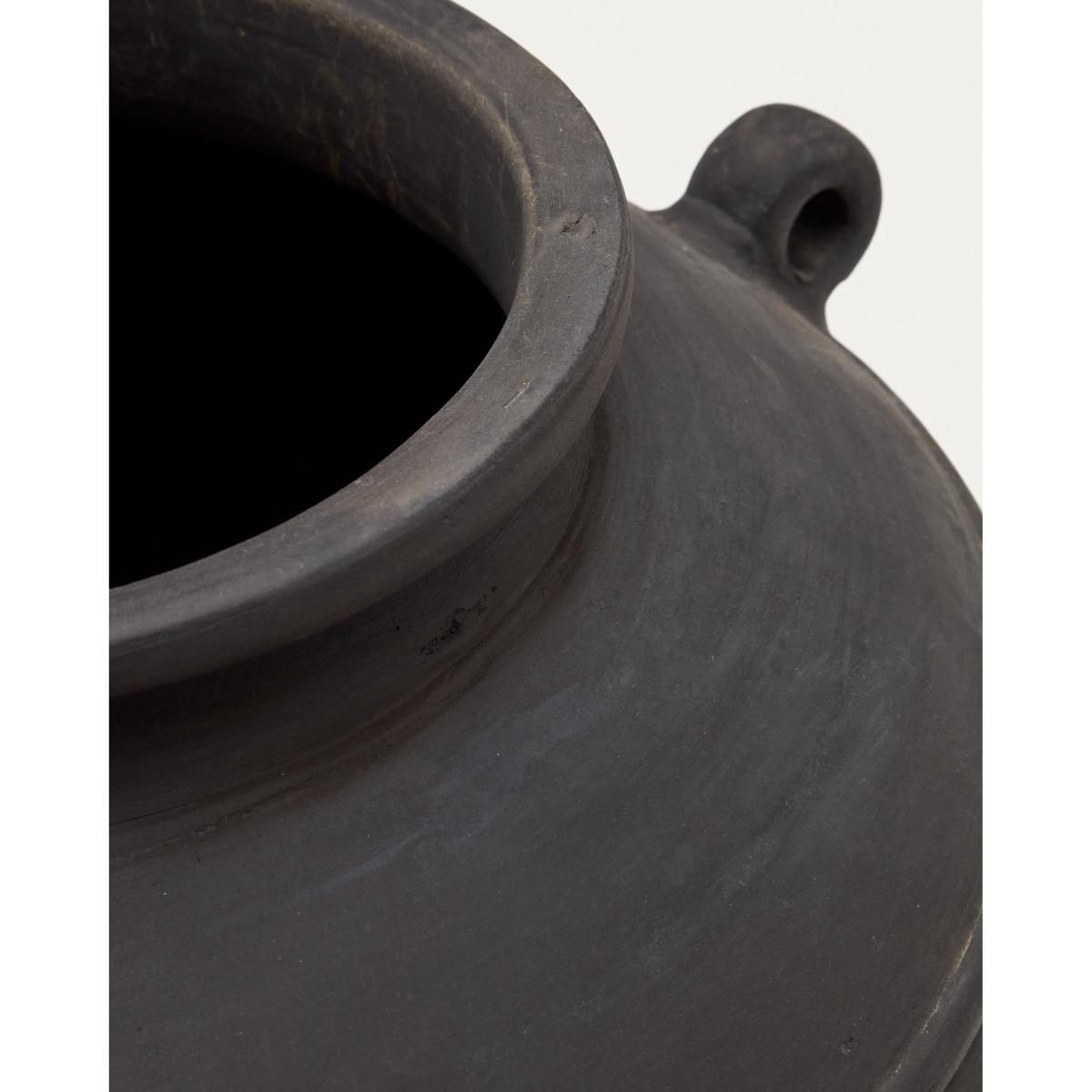 Mesut black terracotta vase 32 cm – image 3