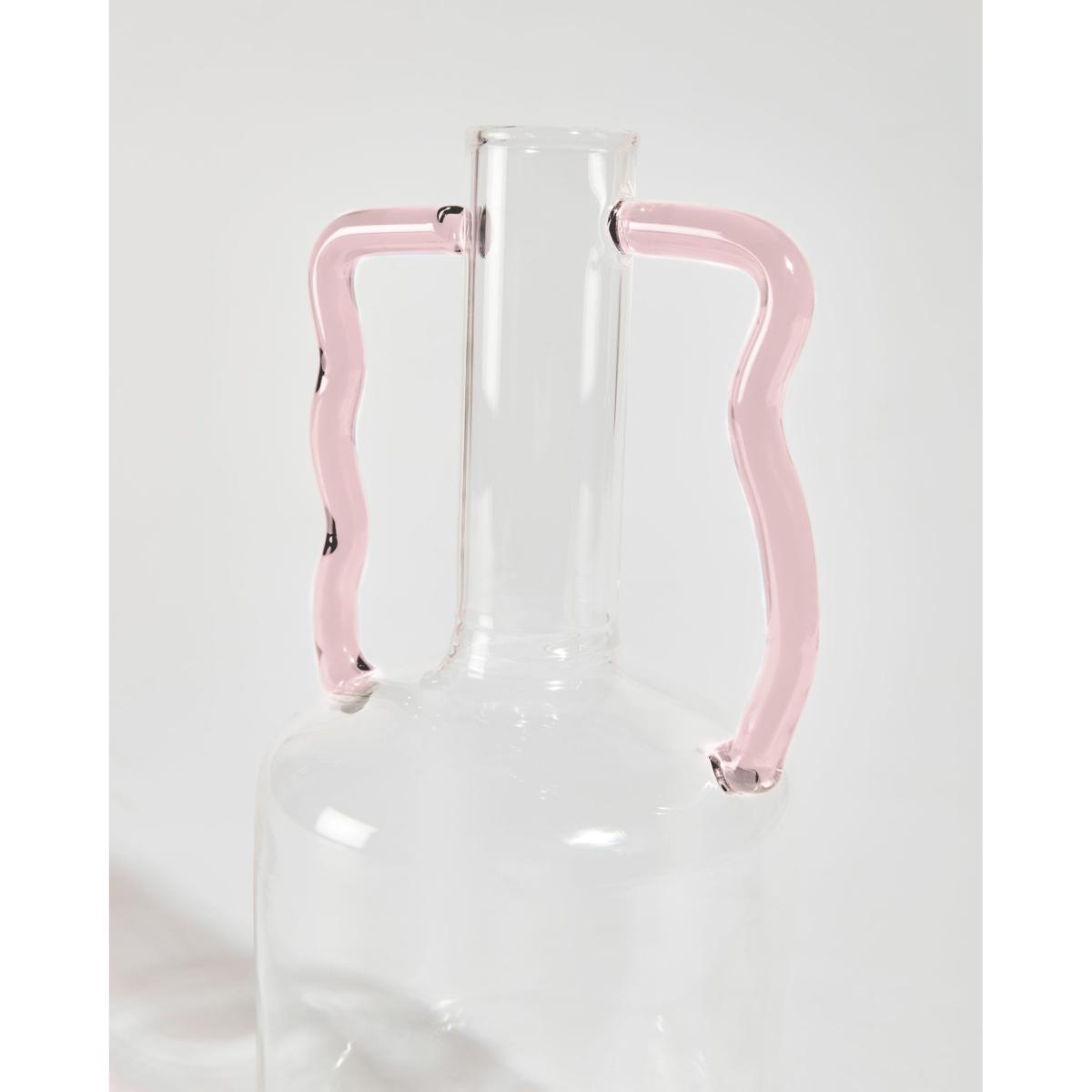 Yumalay glass vase, transparent and pink, 22 cm – image 5