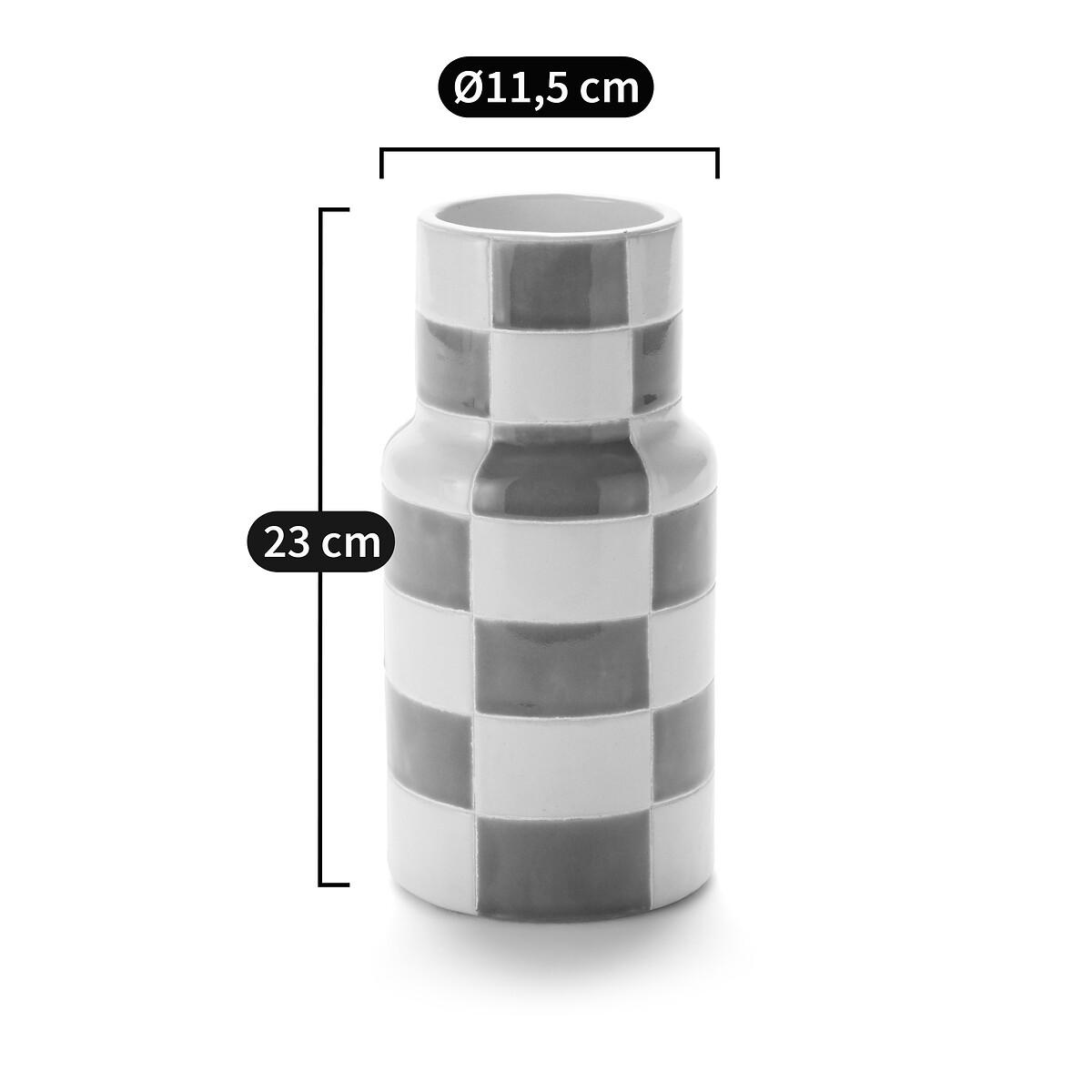 Sekmo Checked 23cm High Earthenware Vase – image 11