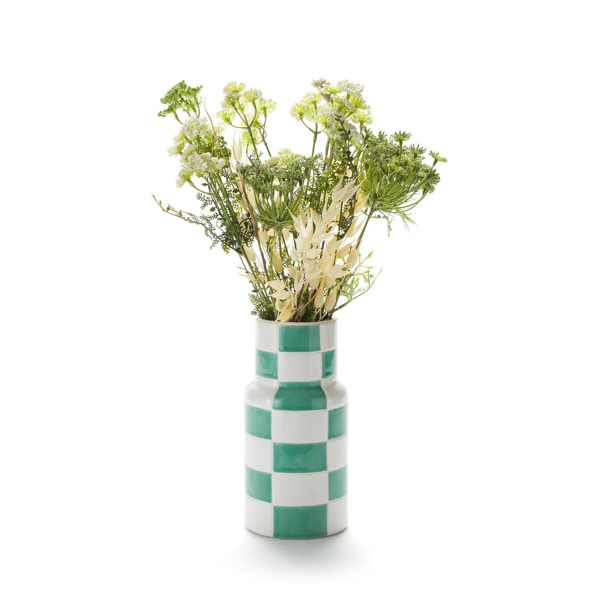 Sekmo Checked 23cm High Earthenware Vase – image 3