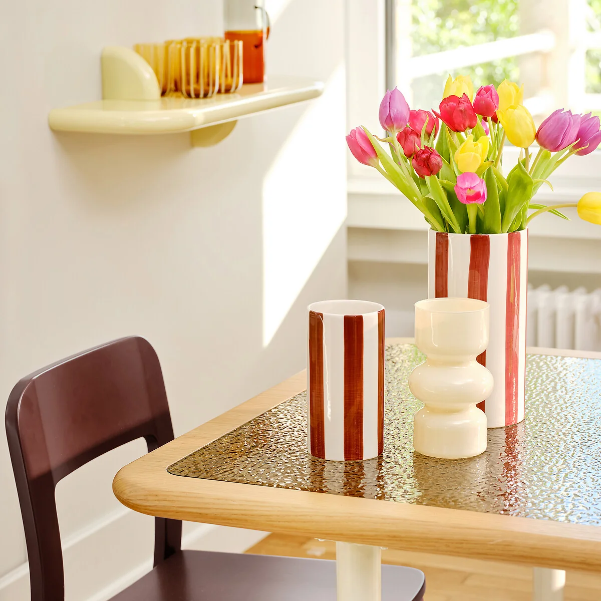 Jaoma Striped Ceramic Vase, H25cm – image 2