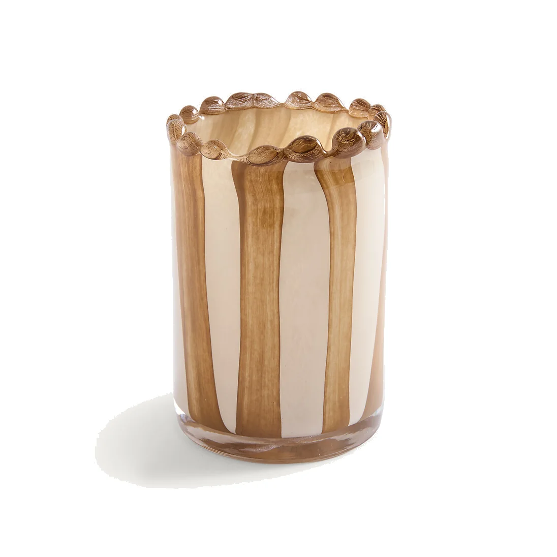 Sugar Striped Blown Glass Vase, Height 19cm