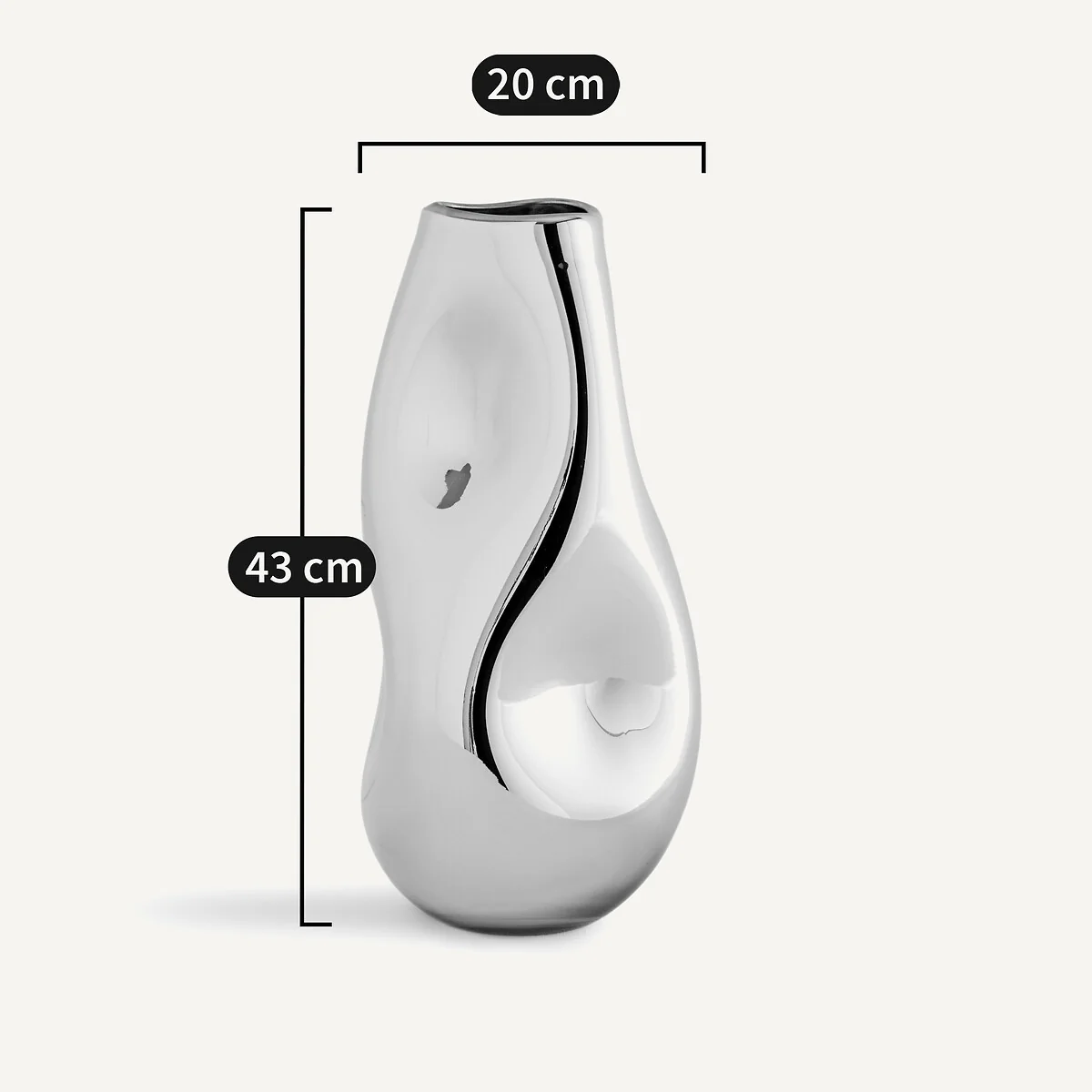 Cozi 43cm High Hand-Blown Metallic Glass Vase – image 6