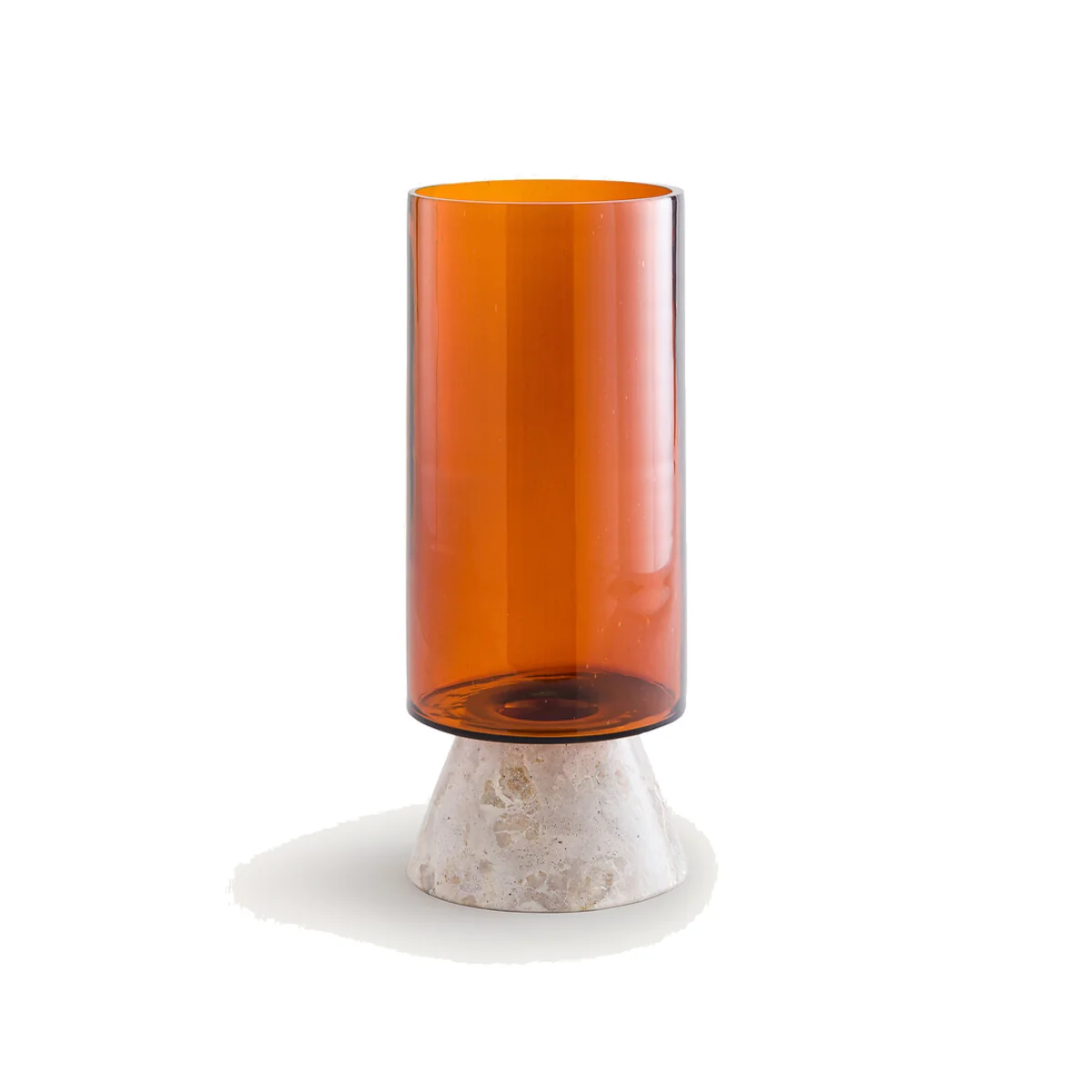 Trapani Vase in Amber Glass and Marble – image 1