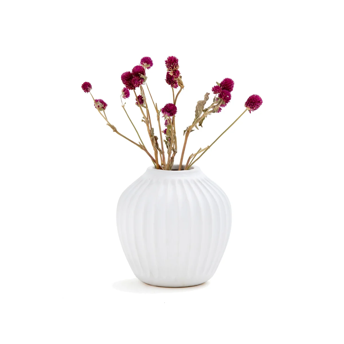 Estria Grooved Ceramic Vase, H15cm – image 1