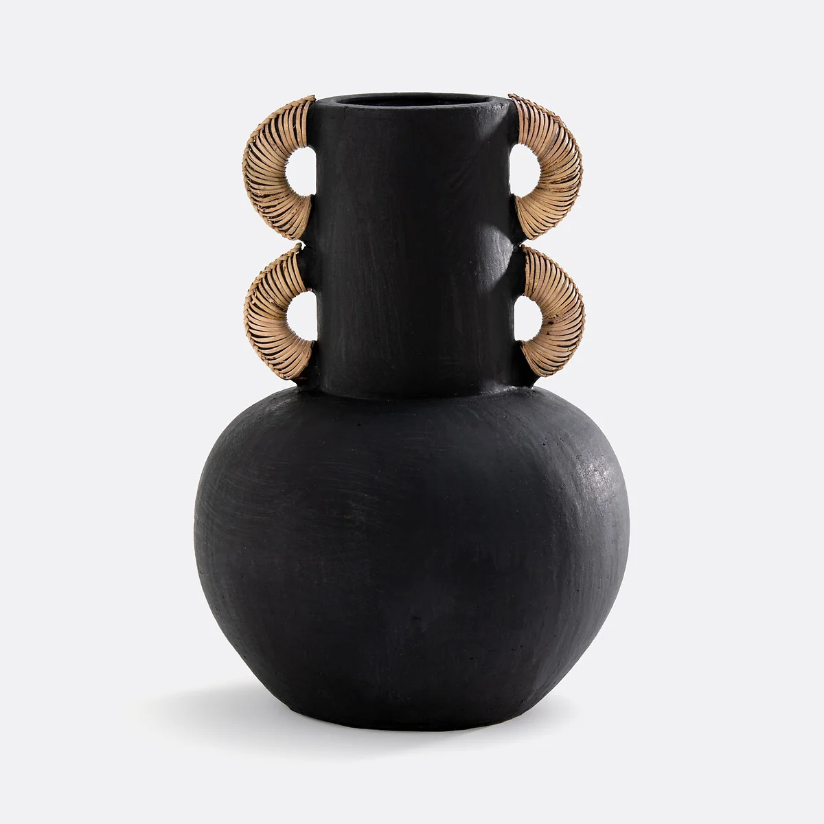 Kuro Ceramic & Rattan Vase, H41.5cm – image 2