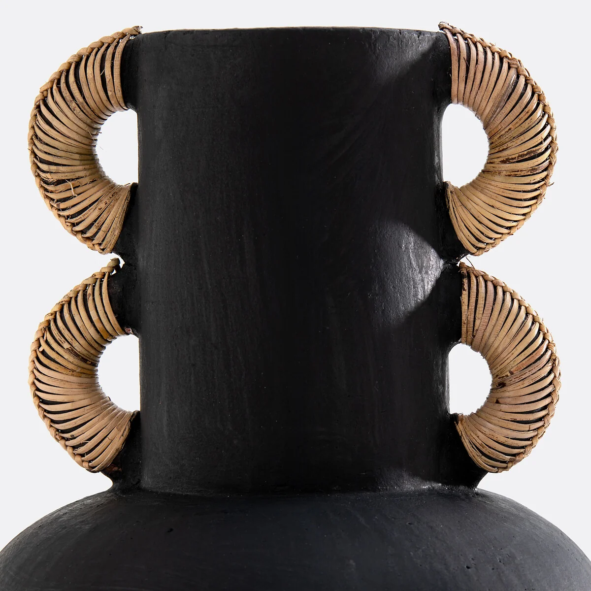 Kuro Ceramic & Rattan Vase, H41.5cm – image 3
